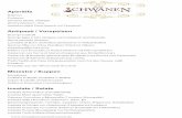 Aperitifs - restaurantzumschwanen.derestaurantzumschwanen.de/menu/Speisekarte.pdf · 76 Saltimbocca alla Romana (mit Parmaschinken, Salbei) 11,80 ...