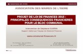 Loi de Finances 2015 - maires-isere.fr 2014/Loi de Finances 2015 RII... · Rappel du montant de la participation au redressement des comptes publics n-1 (1) 1,50 5,17 8,84