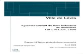 · PDF fileVille de Lévis Agrandissement du Parc Industriel de Bernières Lot 1 963 225, Lévis Rapport d'étude géotechnique sommaire Avril 2008 Présenté par