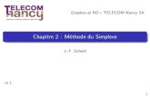 Chapitre 2 : M ethode du SimplexeJean-Francois.Scheid/Enseignement/PL2.pdf · 2 Progression de l’algorithme du simplexe (phase 2) 3 M ethode des dictionnaires ... En maintenant