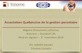 Association Québécoise de la gestion parasitaire - aqgp.ca sion... · PDF file(endodontie et parodontie) 80 % − 50 %Restauration complexe (couronnes et prothèses) ... Grille