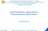 Thermoelectric applications Thermoelectric generatorsgdr-thermoelectricite.cnrs.fr/ecole2014/lac2014-Champier.pdf · Thermoelectric applications Thermoelectric generators ... International