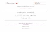 SYLLABUS MASTER Mention Biologie v eg etale M1  · PDF file  ... (notamment en physiologie et ... Physiology & Development , L. Taiz and E