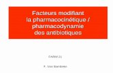 Facteurs modifiant la pharmacocinétique / · PDF filehormones sexuelles dérivés de la ... Pharmacocinétique ... co-administration d’anti-acides anti-acides: ! pH estomac ~ 4