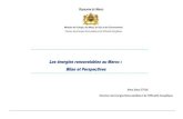 Les énergies renouvelables au Maroc : Bilan et · PDF fileLes énergies renouvelables au Maroc : Bilan et Perspectives Ministère de l’Energie, des Mines, de l’Eau et de l’Environnement