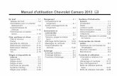 Manuel d'utilisation Chevrolet Camaro 2013 M · PDF filevéhicules et conceptions de carros-serie de véhicule apparaissant dans ce manuel, y compris, sans toutefois s'y limiter, GM,