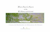 Recherches en EducationUniversité de Nantes UFR lettres et langages RECHERCHES EN EDUCATION « Recherche en Education » est la revue du Centre de ... · 2009-11-10