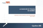 Le marché du travail au Québec - Accueil > Emploi-Qué · PDF fileLe marché du travail au Québec Perspectives d’emploi par profession 2013-2017 4 Définition des variables, méthodologie