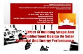 Effect of Building Shape And Neighborhood Design … of Building Shape And Neighborhood Design On Solar Potential And Energy Performance NSERC Smart Net-Zero Energy Building Strategic