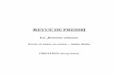REVUE DE PRESSE - LA MANDARINE BLANCHElamandarineblanche.fr/wp-content/uploads/2014/12/Revue-de-presse... · équilibre bien maîtrisé entre le théâtre, la marionnette, les arts