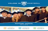 RAPPORT ANNUEL - college-  · PDF file• Programme CLASSIQUE ... Pensons entre autres au code de ... Le Jazz Band du Collège de Montréal s’est mérité, pour une