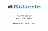 AVRIL 2017 Vol. 5 , no BONNE LECTURE -  · PDF fileCODE POSTAL : COURRIEL : ... La CLAssique hivernale 2017 29 ... passant par le site du Collège en cliquant sur l’onglet des