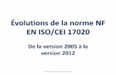 Évolutions de la norme NF EN ISO/CEI 17020 - afiap.org€¦ · Plan de la présentation •L’intervention sera structurée suivant les 8 chapitres de la norme. •Publiée le 1er