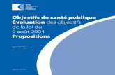 Objectifs de santé publique Évaluation des objectifs de la ... · 9 août 2004 Propositions Collection Avis et rapports ... 63 Atteintes ... IRC Insuffisance rénale chronique