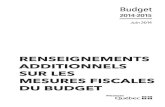 Renseignements additionnels sur les mesures fiscales du ... · Mesures de relance économique 1 1. MESURES DE RELANCE ÉCONOMIQUE 1.1 Réduction du taux d’imposition pour les PME