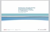 Fisheries Productivity Investment Policy: A Proponent by: Ecosystem Programs Policy Fisheries and Oceans Canada Ottawa, Ontario K1A 0E6 Fisheries Productivity Investment Policy: A