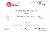 La vaccination chez le patient immunodéprimé - SPILF · Observation clinique • Vous voyez en consultation une jeune femme de 25 ans, née en France, pour le suivi d’un lupus