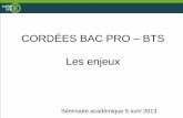 Cordées Bac Pro –BTS : les enjeux - Authentificationrectorat.ac-creteil.fr/wordpress/.../uploads/...pro-bts-avril-2013.pdf · Éléments de contexte Cordées Bac Pro/BTS Évolution
