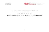 Licence 3 Sciences de l’éducation - shs.parisdescartes.fr · L’Université Paris Descartes est une Université pluridisciplinaire, regroupant dix composantes : - Faculté des