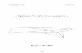 « Optimisation d'avions en papier - cedricvanrompay.free.frcedricvanrompay.free.fr/docs/tipe_cvr.pdf · de l'origami, on abandonne donc cette voie. Augmenter le paramètre a (voir