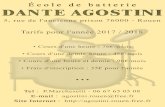 7DULIV SRXU ODQQpH - Cours de batterie Rouen Dante Agostiniagostini.rouen.free.fr/pdf/tarifs.pdf · Ecole de batterie DANTE AGOSTINI 5, rue de l'ancienne prison 76000 - Rouen Tel