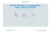 Rapport annuel de gestion du ministère des Finances – 2016 ...€¦ · rapport annuel de gestion minis 20 16-20 17 rapport annuel de gestion – ministÈre des finances 2016-2017