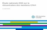Étude nationale 2015 sur la rémunération des membres CFA® · CFA Societies Canada 2 Table des matières Profil des répondants sommaire 3 Mesures de rémunération sommaire 4