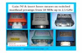 Gain /Nf & insert losses meases on switched masthead ... · - équipés ou non d’un circuit VOX. - Gamme de fréquences : de 50 MHz, jusqu’au moins 2.3 GHz Ces mesures illustrent