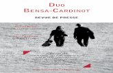 uo B -CarDinot · PDF fileextrêmement belles de Léo brouwer, un musicien cubain pour qui olivier bensa ... interminable énumération qui nous conduirait de baCH aux bEatLES, en