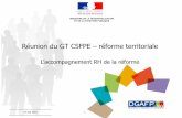 Réunion du GT CSFPE réforme territoriale · • Eté 2015: examen des propositions par les ministères et en interministériel et validation ... 3.3 – la remobilisation des réseaux