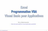 Excel - Programmation VBA - eric.univ-lyon2. ricco/cours/excel/EXCEL - Cours - Programmation...Macros. Manipulation directe des objets Excel (classeurs, feuilles, cellules, graphiques,