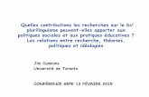 Jim Cummins Université de Toronto - espe-carel.unistra.frespe-carel.unistra.fr/web.carel/web/actualites/2015_Cummins_GEPE... · Recherche, Théorie, Politiques et Idéologie ! Supposition