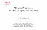 aes Aux Urgences… Bilan Et Perspectives En 2016 - Camu.fr · Très brefs rappels… • Définitions: AES: exposition au sang et/ou liquides biologiques, expositions sexuelles,