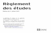 Règlement des études 2017-07-01 (CU-2017-60) · Règlement des études Édition du 1er juillet 2017 Le Règlement des études est une publication officielle éditée et diffusée