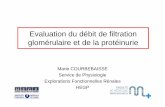 evaluation Du Débit De Filtration Glomérulaire Et De La ... · Objectifs pédagogiques • Comprendre l’utilité de l’évaluation du DFG et de la protéinurie pour le diagnostique
