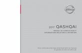 2017 Nissan Qashqai 2017 - Nissan Canada€¦ · Bienvenue dans la famille grandissante des nouveaux utilisateurs NISSAN. Ce ve´hicule vous est livre´ en toute confiance. Celui-ci