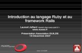 Introduction au langage Ruby et au framework Rails · Adoption ? • Près de 6% des développeurs Web ont déja adopté Ruby & Rails et presque 25% s’y intéressent [1]