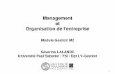 Management et Organisation de l'entreprisemaster-eea.univ-tlse3.fr/wp-content/uploads/2016/09/Cours... · 2 INTRODUCTION I. Qu'est ce qu'une entreprise et quels sont ses objectifs