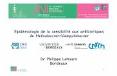 Epidémiologie de la sensibilité aux antibiotiques de ... · 15esJournées Nationales d’Infectiologie, Bordeaux du 11 au 13 juin 2014 Déclaration d’intérêts de 2012 à 2014