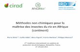 Méthodes non chimiques pour la maîtrise des insectes … · Obeagu, Nigeria (Nwilene et al., 2008b) 1ère Conférence Internationale Riz Biologique , Montpellier, France, 27- 30