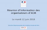 Réunion d’information des organisateurs d’ACM · Interdiction de circuler : 4 août et 11 août 2018 de zéro à vingt-quatre heures.