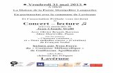La Maison de la Poésie Montpellier Languedoc En ...ddata.over-blog.com/xxxyyy/3/25/26/60/lecture-concert-du-31-mai... · Aline Marteville, Piano Sur les poèmes ... la musique de