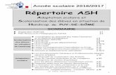 Répertoire ASH 2016-2017 au 18-11-2016 · ASH – DSDEN63 – Répertoire 2016/2017 2 Aides Humaines et Matériel Pédagogique Adapté Agnès DIOT 04 73 60 98 94 aesh63-sud@ac-clermont.fr