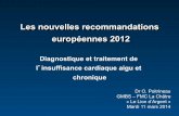 Les nouvelles recommandations européennes 2012 · o Moxonidine . IEC / Bêta-bloquant en pratique . ... LVEF: < 30% or 30-35% with QRS > 130 ms Exclusion: serum K level