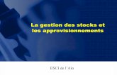 Gestion des stocks - boulachinp.free.frboulachinp.free.fr/.../Appro-Stock-Planif/Gestion%20des%20stocks.pdf · • Objectifs de la gestion des stock – La gestion des stocks a pour