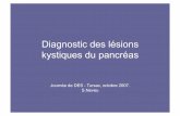 Diagnostic des lésions kystiques du pancréas - … · • Imagerie des TIPMP : revue de la littérature journal de radiologie 2001;82:633-645 ... utilité et limites.Annales pathologie