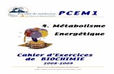4. Métabolisme Energétiquearistote.datacenter.dsi.upmc.fr/disc/PCEM1/ED/4_Energ_2008-09.pdf · Cahier d'Exercices en Biochimie / PCEM1 Métabolisme énergétique / 2 Faculté de