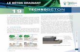19 TECHNOBÉTON - Association Béton Québec | La ... · du volume du béton, permettent à l’eau d’y circuler et d’être évacuée vers un exutoire, et ce, de façon durable.