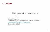 Régression robuste - cedric.cnam.frcedric.cnam.fr/~saporta/Regressionrobuste.pdf · • Rousseeuw, P.J. and Leroy, A.M. (1987), Robust Regression and Outlier Detection, New York: