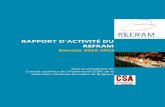 RAPPORT D’ACTIVITÉ DU REFRAM - francophonie.org · présidence du REFRAM a élaboré un plan d’action 2012-2013 qui décline les priorités définies dans la Feuille de route.